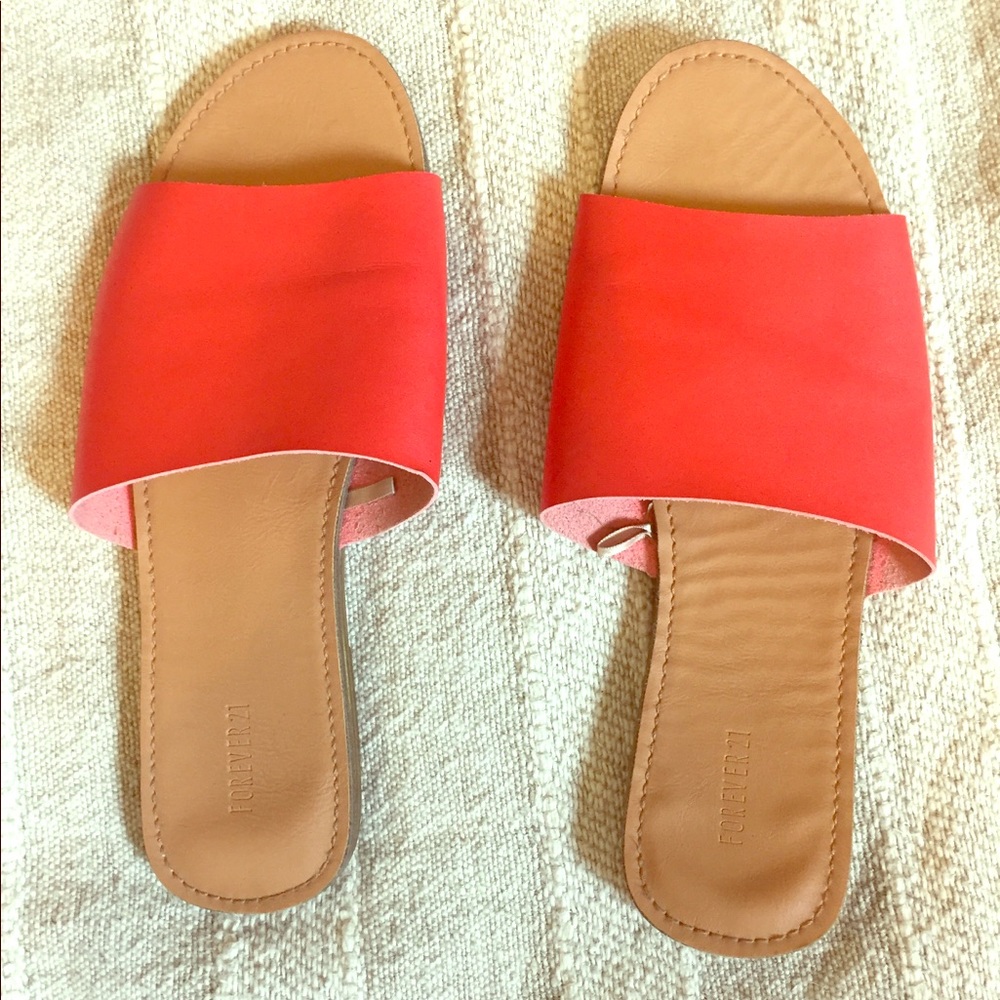 Forever 21 Red Slip on Sandals